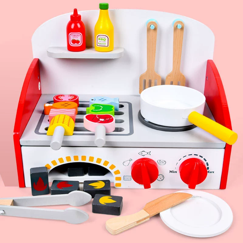 Wooden cooker, children's family set, toy for kindergarten, new collection, 2 in 1