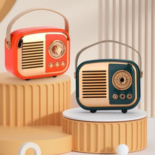 New Bluetooth speaker retro mini portable audio card radio wireless smart gift factory direct sales