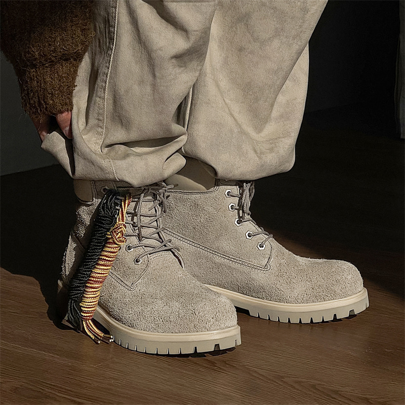 Unisex High-top Hiking Martin Boots Height Increasing Work Shoes_voghion.com