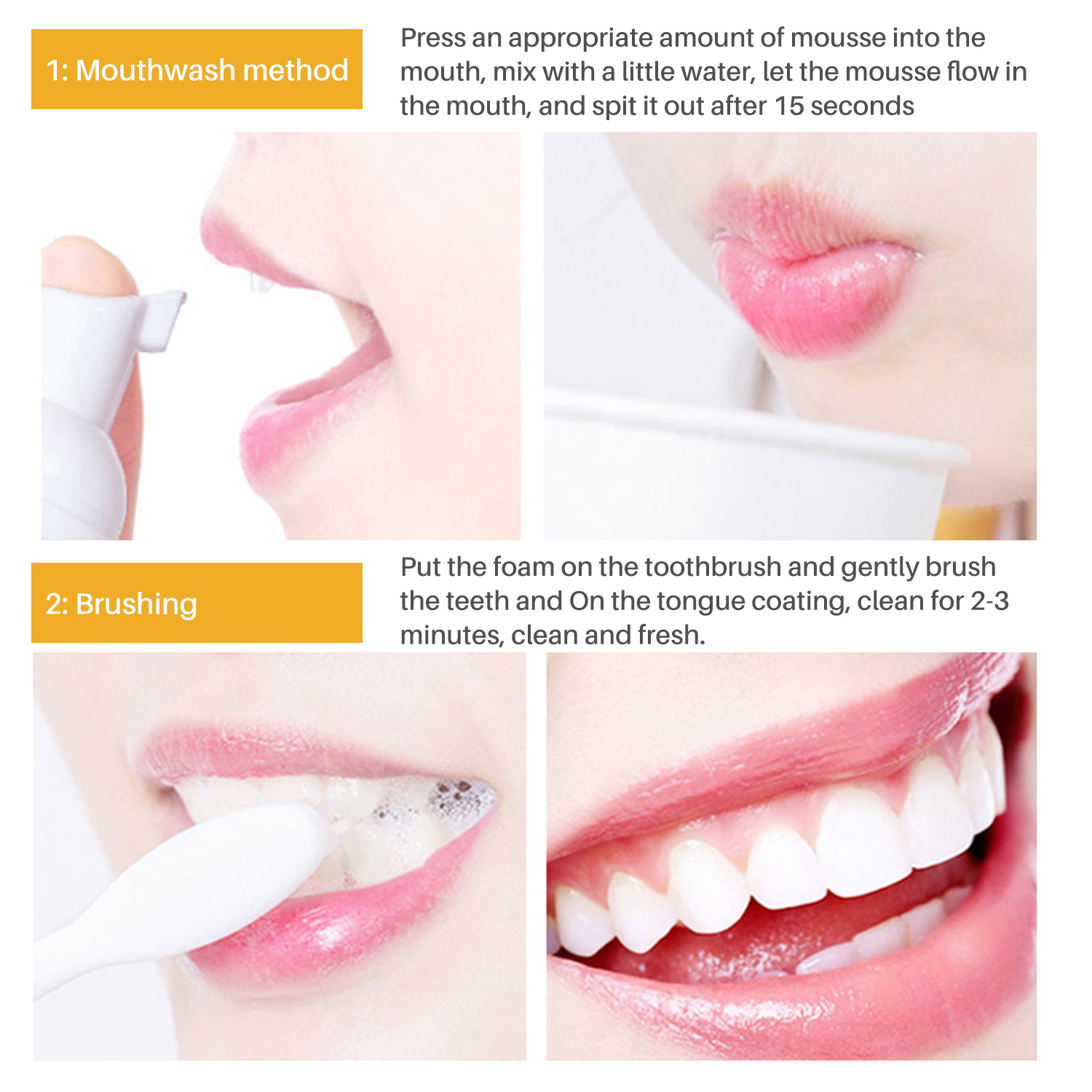 2023 New Tooth cleaning Mousse Fruity tooth Mousse Fresh breath to remove bad breath to remove tooth dirt stains_voghion.com