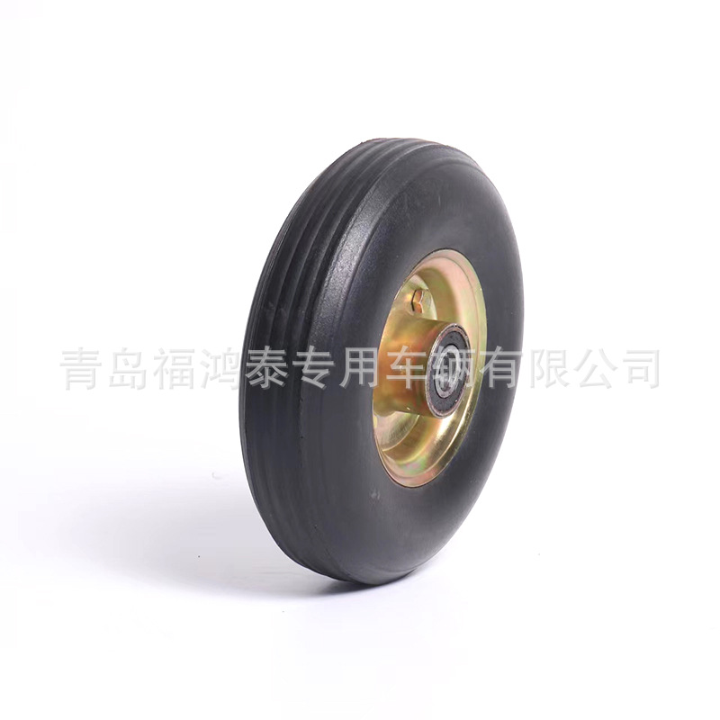 10寸胶粉橡胶实心轮老虎车平板车货仓车工具车配套350-4胶粉轮子