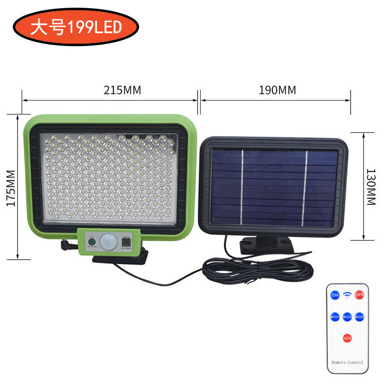 Luz de jardín con energía solar, luz de pared impermeable con sensor de movimiento para exteriores, iluminación para garaje, sensor inteligente, súper brillante.