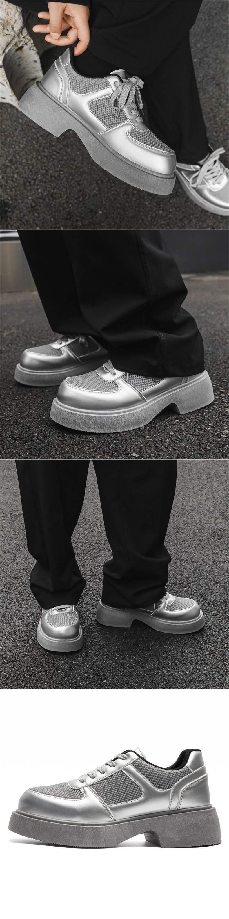 ShoeVault, scarpe da uomo in pelle retrò con suola spessa, stile Derby casual britannico, alla moda, con alluce rialzato, 2025, Z107_voghion.com