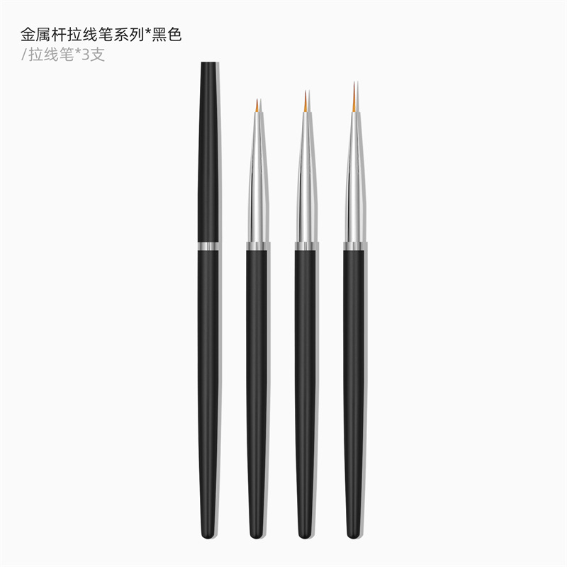 Cruz-frontera Caliente 3 Unids rosa de oro pluma de dibujo de metal titular de la pluma de uñas de pintura de la pluma gancho pluma de dibujo de línea traje