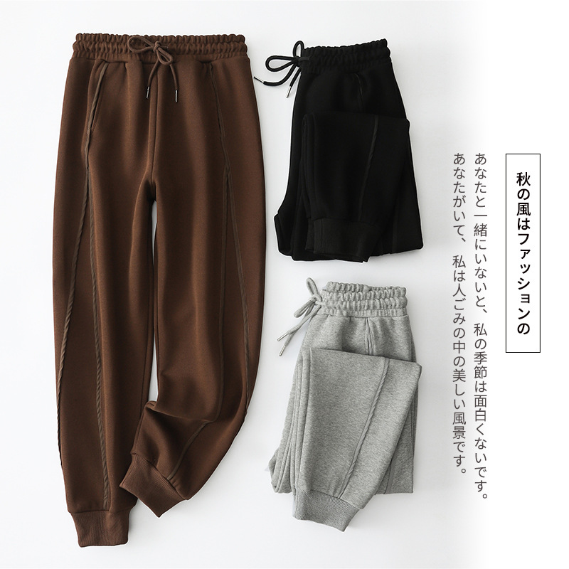 2021 Autumn and winter new pattern Paige Plush sweatpants  Easy Show thin Sports pants Heavy thickening Haren trousers