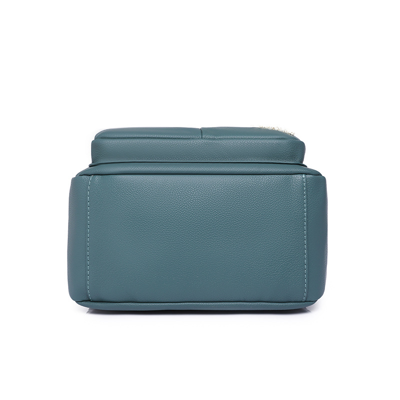 Punto en nombre de 2023 nueva mochila casual de cuero suave para mujer, mochila de viaje al aire libre simple y versátil de gran capacidad