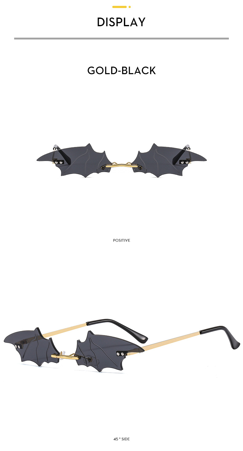 Nouvelles lunettes de soleil chauve-souris sans cadre européennes et américaines, lunettes de soleil photo de fête amusantes et colorées, lunettes de soleil tendance transfrontalières_voghion.com