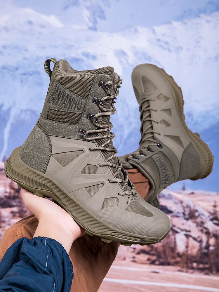 2024 botas militares de caña alta de gran tamaño transfronterizas, zapatos de senderismo para hombres, tipos de trabajo, armas, tácticas, botas de combate, fabricantes de botas de herramientas del desierto