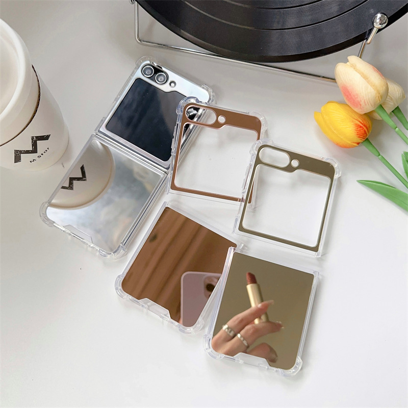 Suitable for Samsung Galaxy Zflip 30% off Stacked Screen Mirror Phone Case, Makeup Mirror, Anti-Fall Flip6 Protective Case