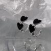 Fashionable earrings, brand silver needle hip-hop style heart-shaped, Korean style, silver 925 sample, internet celebrity