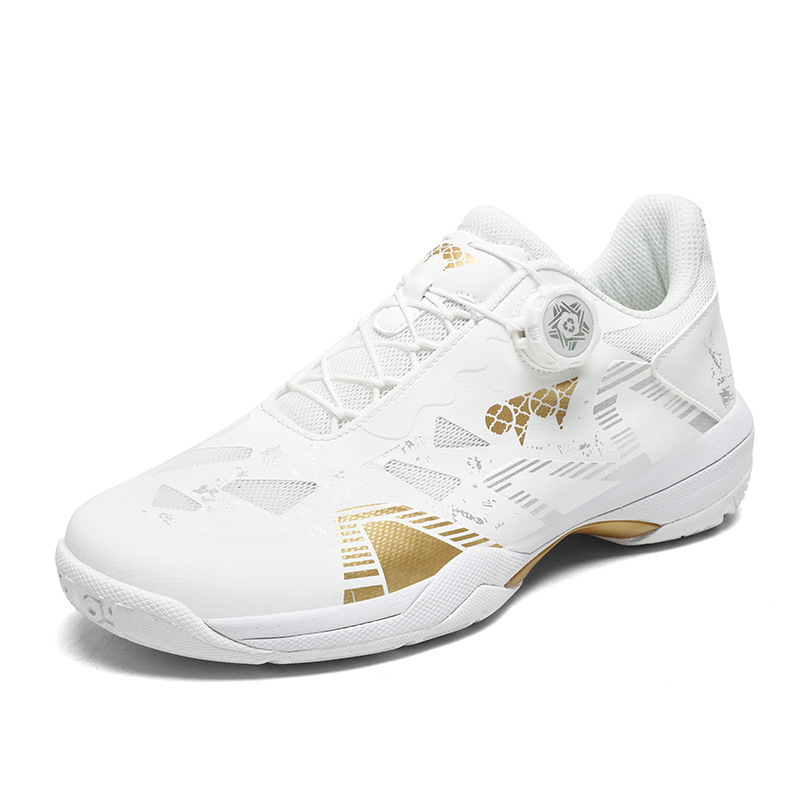 High Luxury Couple Tennis Shoes Swivel Buckle Badminton Shoes Lightweight Non-Slip Table Tennis Shoes Men and Women Outsole Tpu Carbon Plate