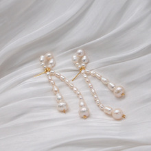 蝴蝶结淡水珍珠流苏耳钉925银耳针ins小众设计气质甜美经典女法式