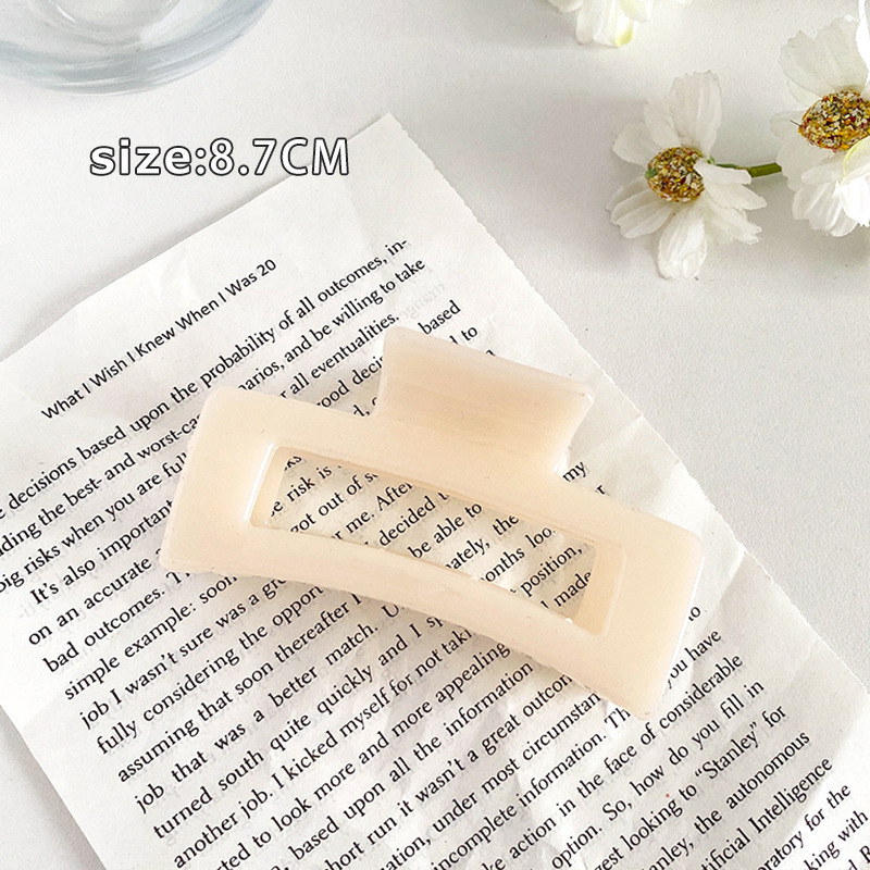 Tocado con clip cuadrado de Maillard, elegante coreano francés, retro, clip de tiburón, red, temperamento rojo, pinza para el cabello, accesorios para el cabello