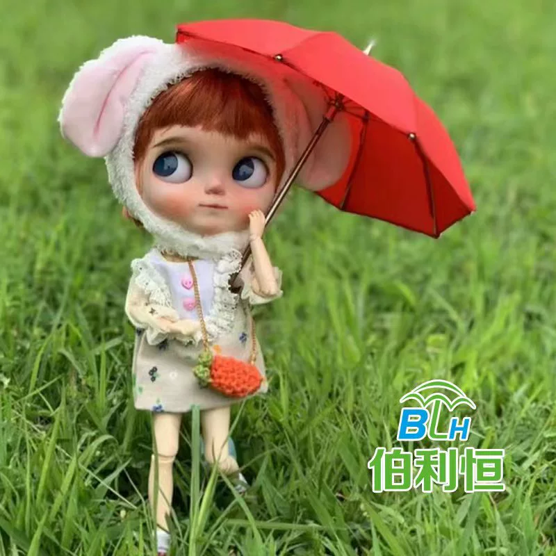 Кукла-бробда BJD со спасяющим зонтом мини-игрушкой 8/12 точек, можно открывать и закрывать зонтик PROP OB11 BLYTHE маленькая тканевая кукла
