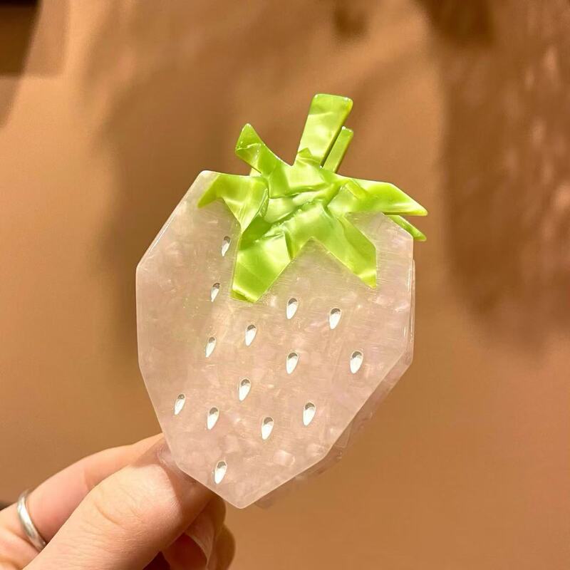 新款醋酸水果抓夹可爱草莓樱桃发夹后脑勺盘发鲨鱼夹头饰发抓发饰|undefined