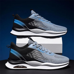 2023 Spring New Mesh Surface Flyknit Breathable Sporty Casual Trendy Shoes for Men, Cross-border Trade, Large Size Men's Shoes