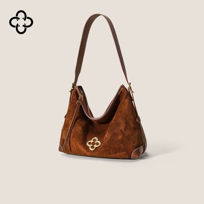 Kasi Le Xiaosongtao Suede Hobo Bag 2025 New Arrival Luxury Pleated Shoulder Tote Bag For Women - Thumbnail 7