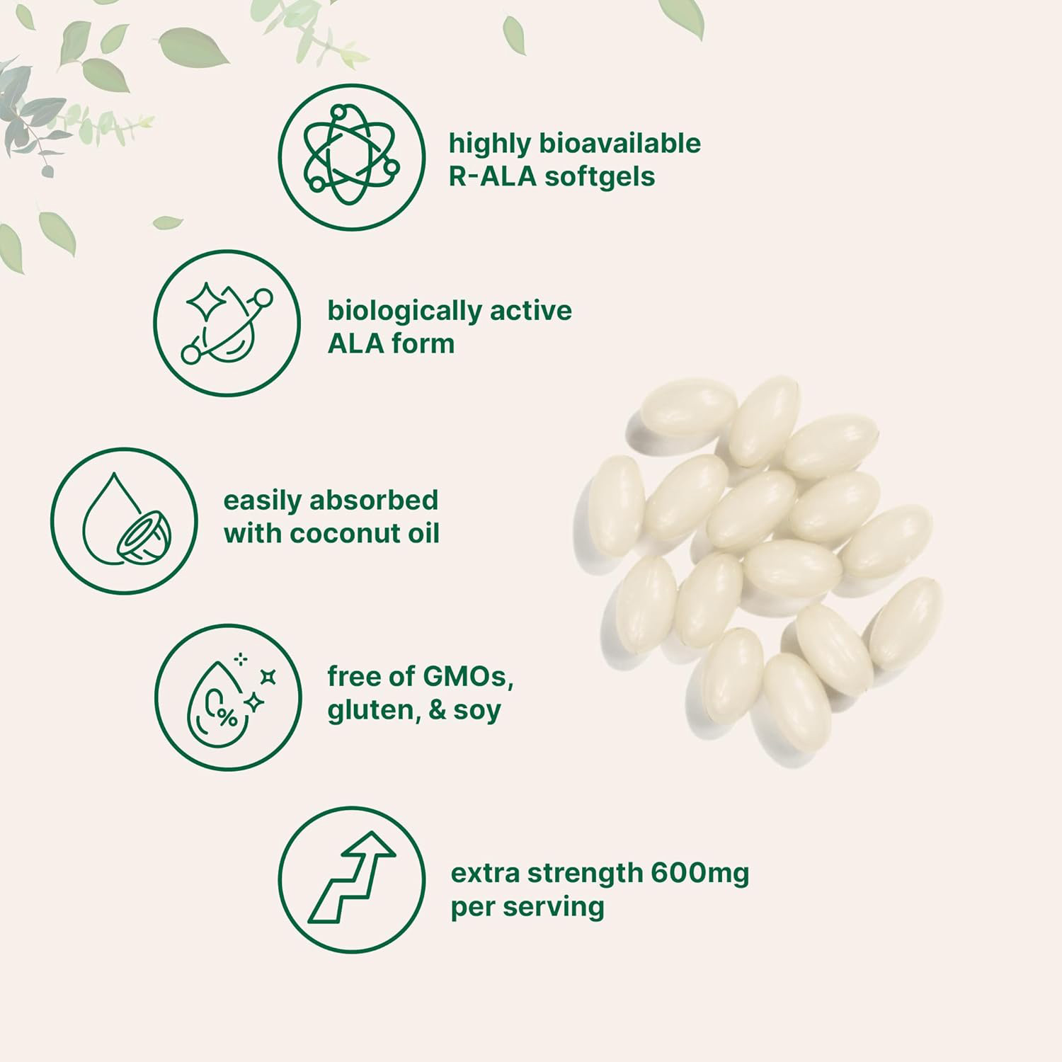新品TK亚马逊独立站爆款硫辛酸软胶囊R-alpha lipoic acid定制OEM
