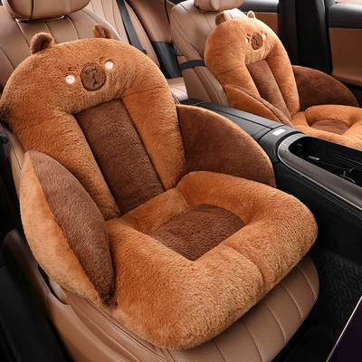 Capybara Thickened Cushion Chair Pad Office Long Sitting Cushion Integrated Chair Backrest Butt Winter