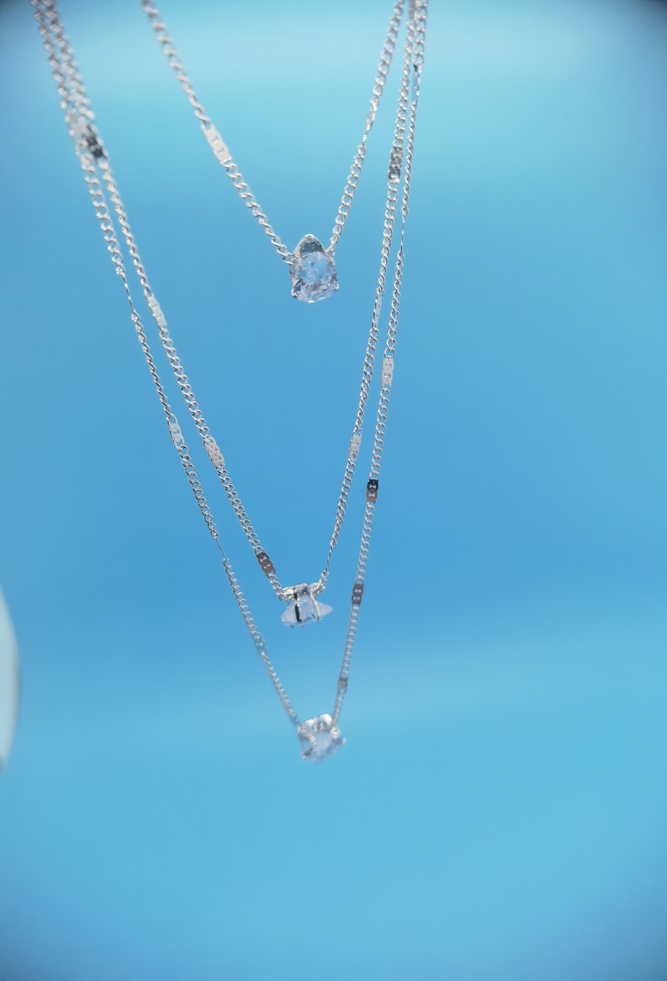 1 Piece Quantity Daily Occasion Casual Simple Style Star Water Droplets Heart Shape Alloy Plating Inlay Rhinestones Women's Layered Necklaces