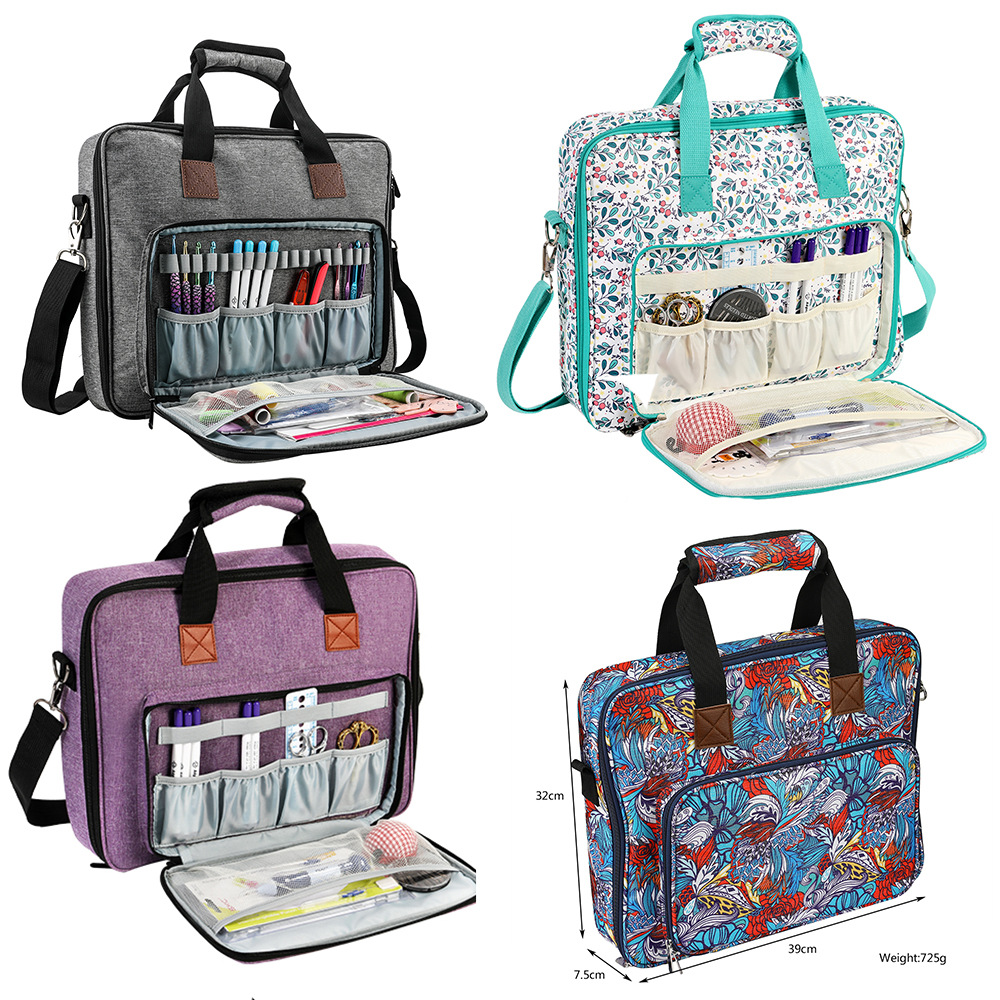 跨境新款碎花刺绣套装工具包 便携十字绣线收纳包手提刺绣收纳包