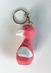 Hand-carved wooden craft keychain, cute cartoon bag charm, DIY keychain
