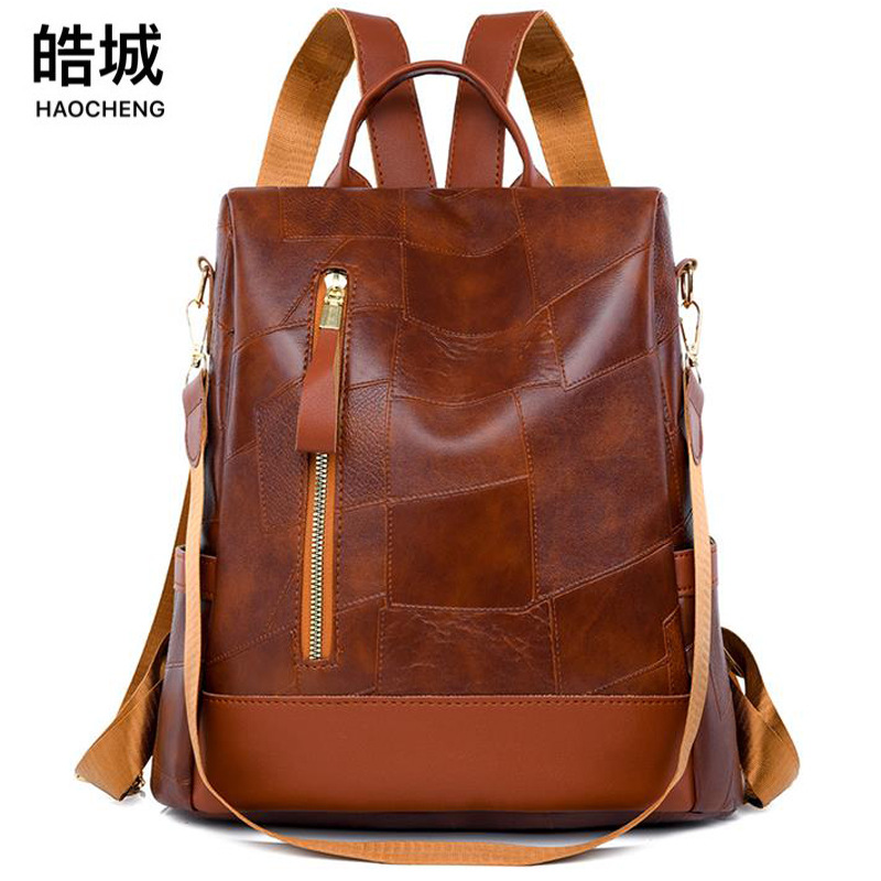 Transfronterizo al por mayor 2024 nuevo estilo salvaje simple mochila para mujer mochila de viaje de ocio antirrobo de gran capacidad