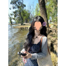 法式碎花吊带连衣裙女新款夏季小个子短裙度假收腰字裙跨境批发