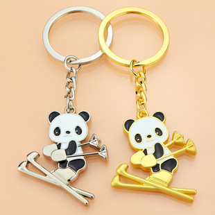 2024 Mascot Panda Dundu Key Chain Winter Gift Key Chain Ice and Snow Pendant Key Accessories Can Engrave