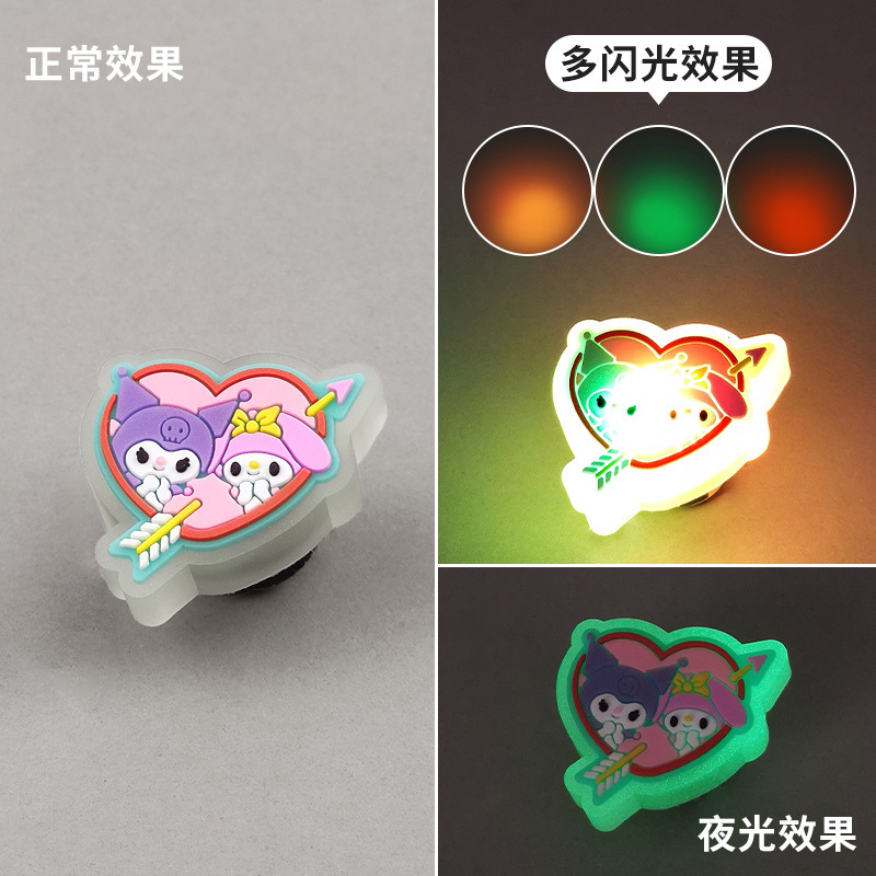 2025年越境EC下駄靴花LED発光フラッシュ楽しいDIY靴バックル靴アクセサリー装飾バックル|undefined