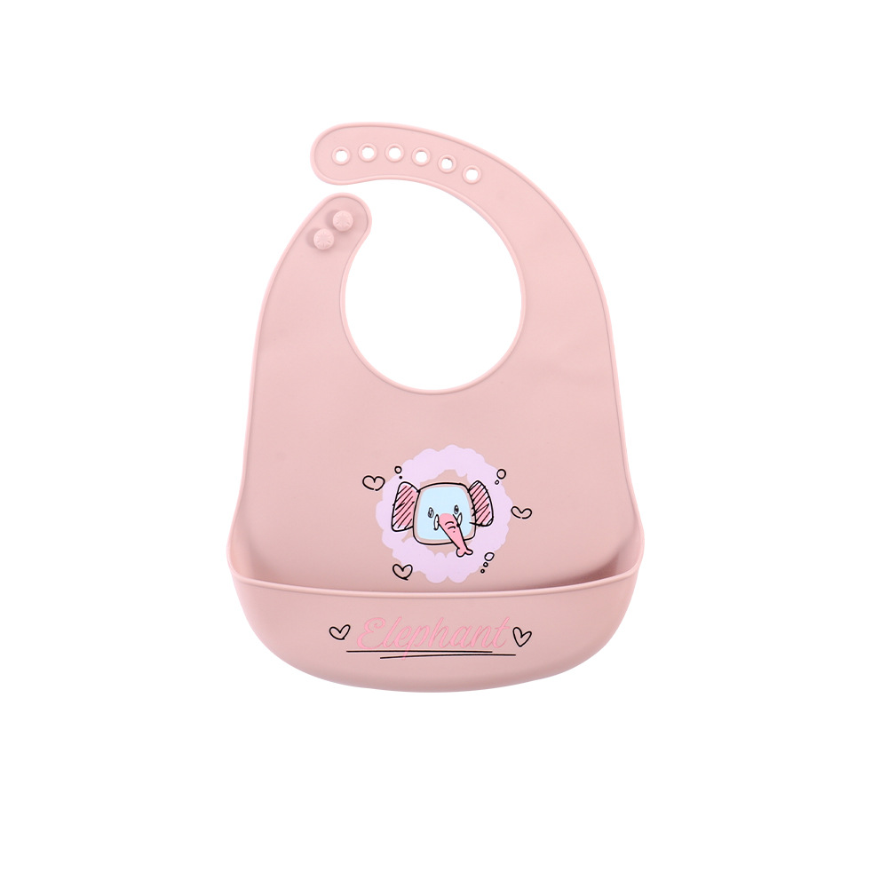 다크 핑크 코끼리 플랫 턱받이