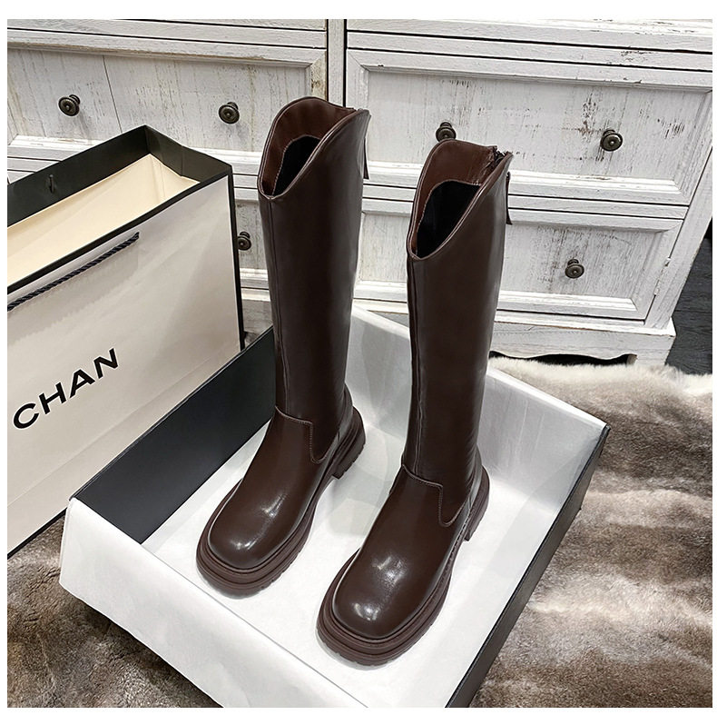 Bốt nữ cao cổ đế dày kiểu dáng thon gọn, gót thô 6–8 cm, phong cách Hàn Quốc — 618-11 màu cà phê, 618-11 màu đen, 618-12 màu cà phê (bên trong tăng 3CM), 618-12 màu đen (bên trong tăng 3CM) chi tiết 29