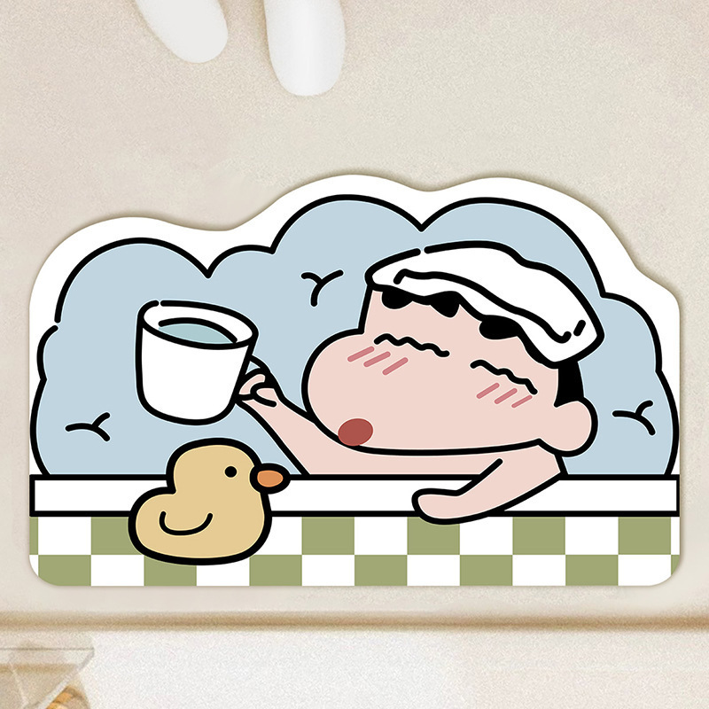 クレヨンしんちゃん珪藻泥フロアマット家庭用吸水速乾浴室フロアマットトイレドア滑り止めマットドロップシッピング|undefined
