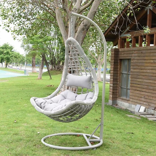 Silla Mecedora Colgante Doble con Estructura Metálica, Móvil y Reclinable, para Parque y Balcón image 13