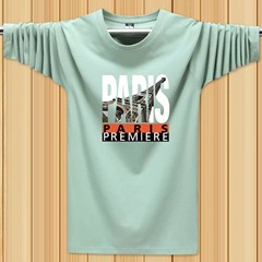 2022メンズ長袖tシャツファッション紳士服体得プリントファッションブランド秋秋服ボトムシャツ水色上服
