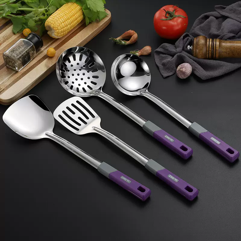 工厂直销加厚不锈钢厨具套装家用锅铲漏勺厨房烹饪铲勺煎铲批发