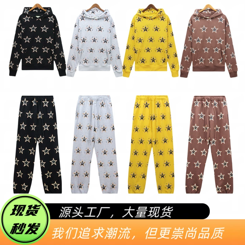 Новая весенняя модель: толстовка из капока в американском стиле (полный ассортимент) с объемным принтом для пар, для трансграничной торговли