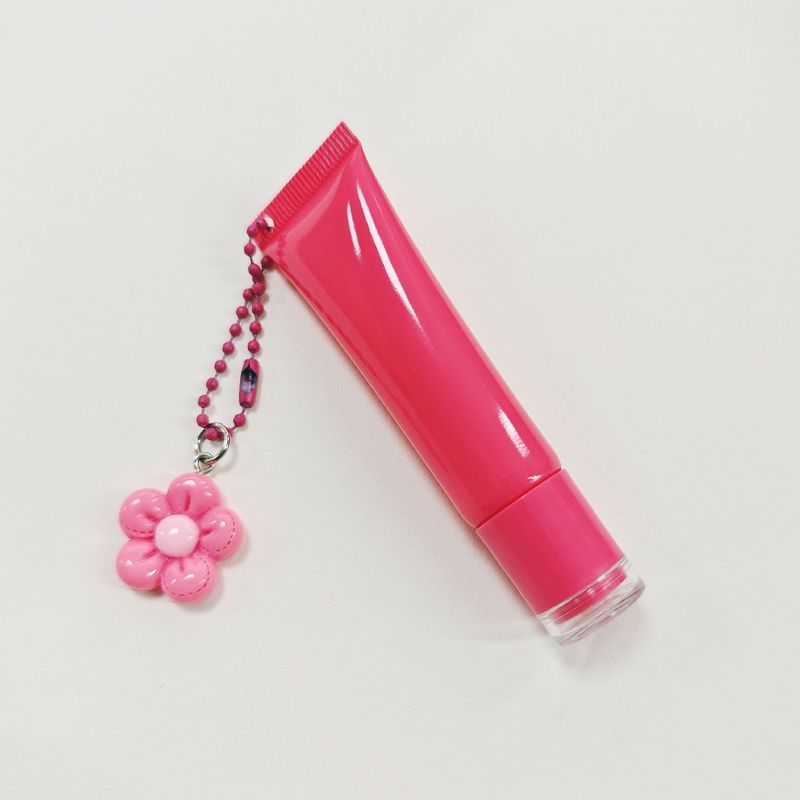 リップグロス用チューブ 8ml/15ml ピンク色 在庫あり 穴あき チェーン付き ペンダント付き 化粧品容器 アイクリームサンプル|undefined