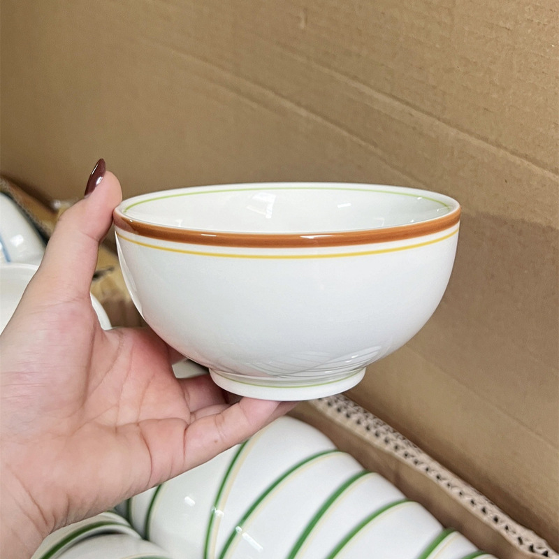 Dehua White Ceramic Rice Bowl, Household Eating Bowl, Salad, Sugar Water Bowl, Noodle Bowl, Exquisite and Beautiful Bowl 5inch