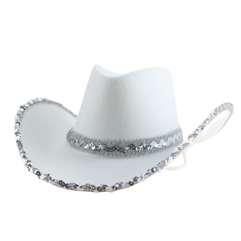 Sombreros de vaqueros rosa nuevos diamantes frillones sombreros de vaqueros fiesta sombreros de vaqueros occidentales sombreros de jazz gran bisel a prueba de viento
