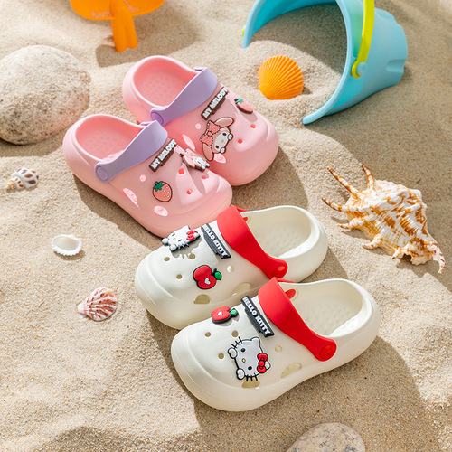 Sanrio Baby Croc Shoes Children's Slippers Summer Cartoon Kuromi Non-Slip Soft Soled Boys and Girls Sandals and Slippers