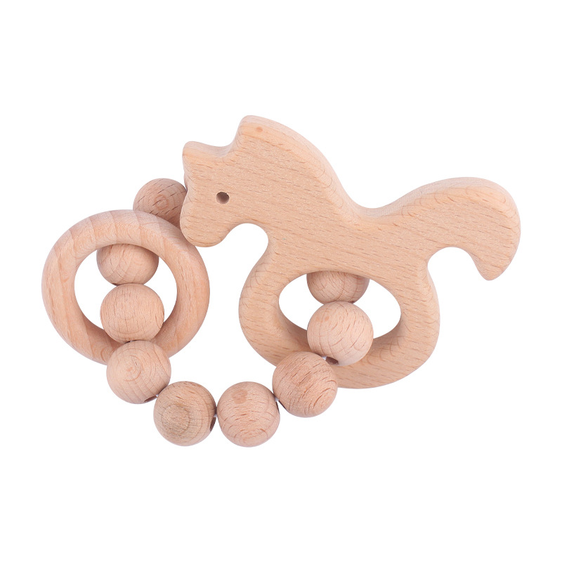 Nuevo bebé suministros de dibujos animados animal pájaro elefante teether juguete calmante bebé haya pulsera molar