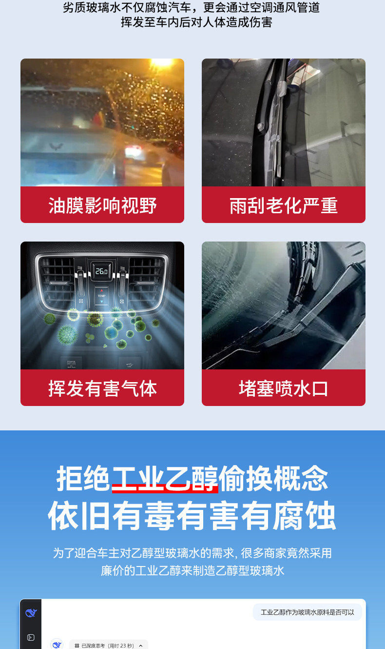 Deli Powerful Glass Cleaner for Cars, Anti-Freeze and Oil Film Remover, Resistant to -40 Degrees ℃ All-Season Wiper Fluid Manufacturer Wholesale