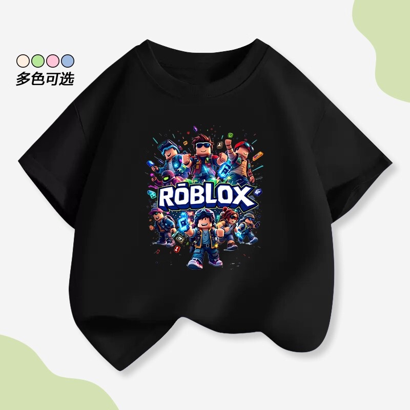 Roblox Virtual World Roblox Clothing Boys' Short-Sleeved T-Shirt Summer Loose Children's Base Shirt t Roblox Virtual World Roblox Clothing Boys' Short-Sleeved T-Shirt Summer Loose Children's Base Shirt t