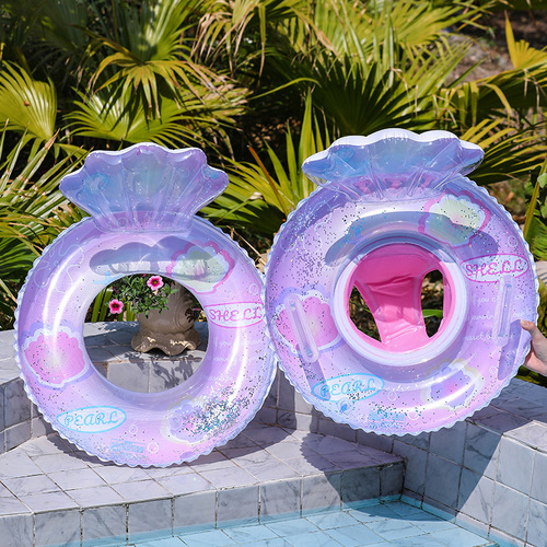Swimming Ring for Mermaid Tail, Child Steering Wheel Seat Ring, Thick Inflatable Submerged Pocket Ring for Little Girls, Underarm Ring