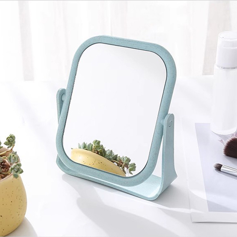 Espejo de maquillaje de doble cara plegable