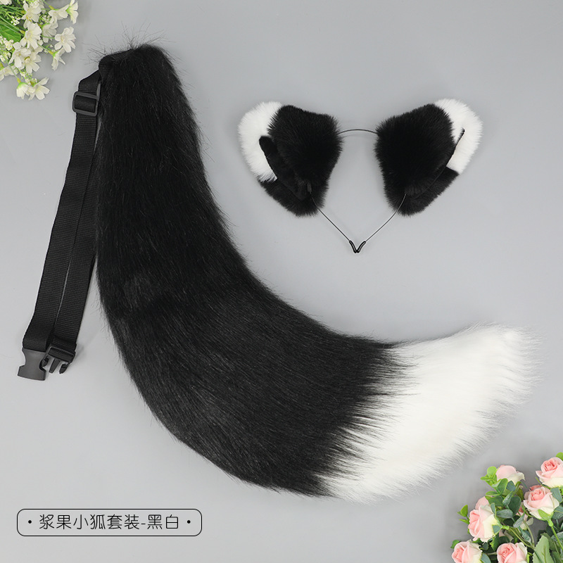 Felpa Lolita zorro oído diadema simulación bestia oído bestia cola cómico exposición Cosplay decorativo zorro oído accesorios para el cabello cola