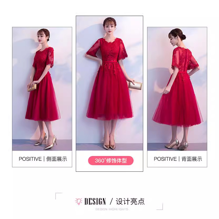 Summer elegant short fashionable evening dress for bride