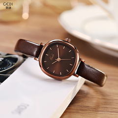 Godi Korean-style minimalist small dial women's watch, niche leather strap, student exam watch, quartz waterproof women's watch, wholesale