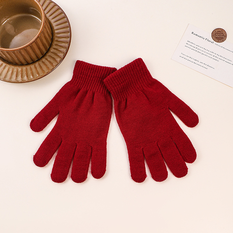 아크릴 브러시드 다섯손가락-여성 19X10 [대추레드]